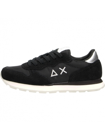 Sun68 scarpe nere bambina in tessuto con chiusura lacci logo sul lato