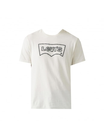 Levi's tshirt bianca uomo in cotone logo sul davanti a contrasto