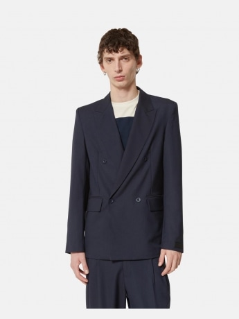 Richmond giacca nera uomo in misto cotone doppio petto logo sul polso