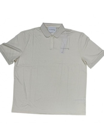 Richmond polo bianca uomo in filo di scozia mini logo sul petto