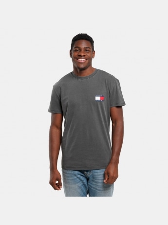 Tommy Jeans tshirt nera uomo in cotone maxi logo sul retro