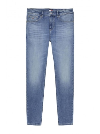 Tommy Jeans pantalone in denim chiaro uomo slim fit patch logo sul retro