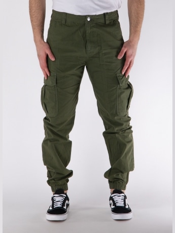 Tommy Jeans pantalone verde bosco uomo in cotone con tasconi sui lati