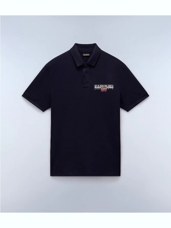 Napapijri polo blu navy uomo in cotone logo sul petto