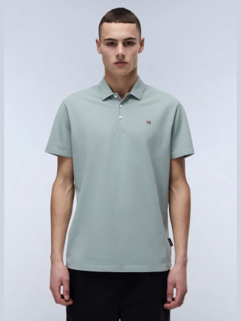 Napapijri polo verde acqua uomo in cotone mini logo sul petto