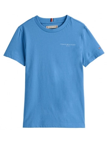 Tommy Hilfiger tshirt celeste bambino in cotone micro logo sul petto