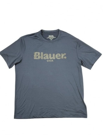 Blauer tshirt blu navy uomo in misto viscosa logo sul petto