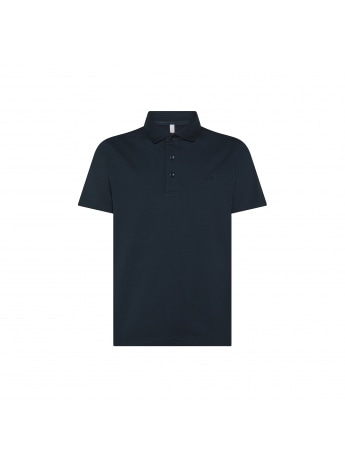 Sun68 polo blu navy uomo in cotone mini logo sul petto