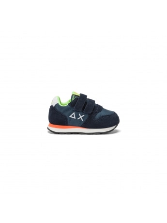 Sun68 scarpe blu navy neonato con chiusura in velcro logo sul lato