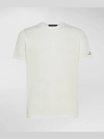 Peuterey tshirt bianca uomo in cotone logo sul braccio