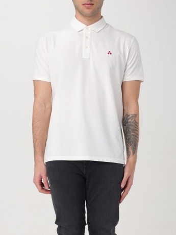 Peuterey polo bianca uomo in cotone mini logo ricamato sul petto