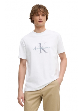 Calvin Klein tshit bianca uomo in cotone maxi logo sul davanti