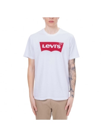 Levi's tshirt bianca uomo in cotone maxi logo sul davanti