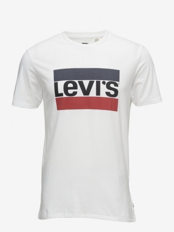 Levi's tshirt bianca uomo in cotone stampa logo sul petto