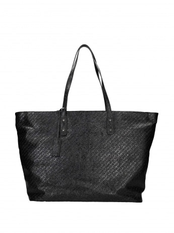 Richmond borsa nera donna shopping logo all over tono su tono