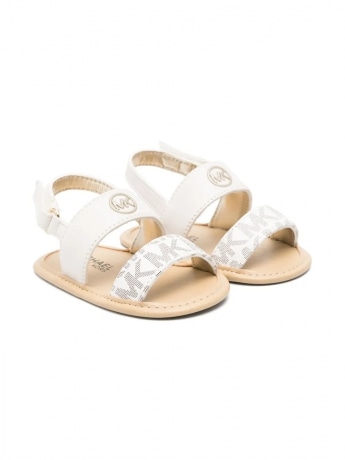 Michael Kors sandalo vanilla neonata in ecopelle logo all over