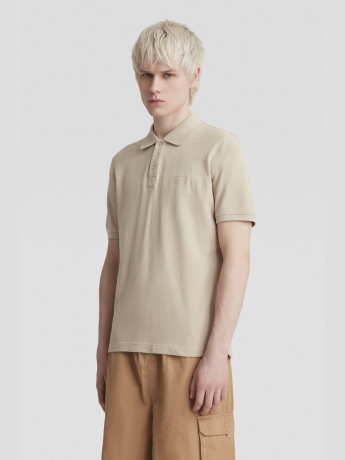 Ciesse Piumini polo beige uomo in cotone mini logo in rilievo sul petto