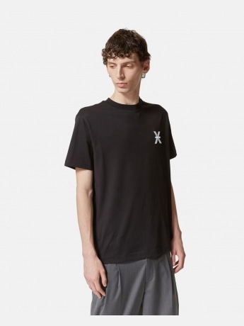 Richmond tshirt nera uomo in cotone maxi logo ricamato sul retro