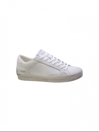 Crime London scarpe bianche uomo in pelle logo sul retro