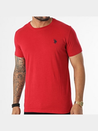 U.s. Polo tshirt rossa uomo in cotone logo ricamto sul petto