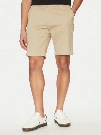 Tommy Hilfiger shorts beige uomo in cotone micro logo sul retro