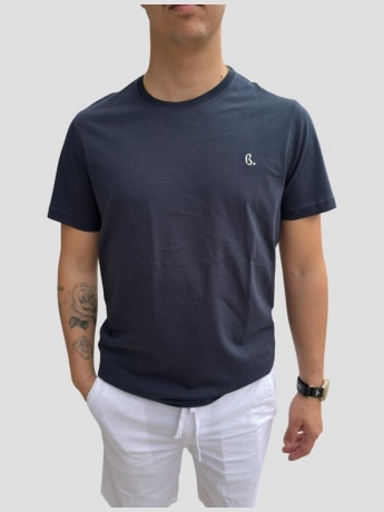 Harmont&blaine tshirt blu navy uomo in cotone mini logo sul petto