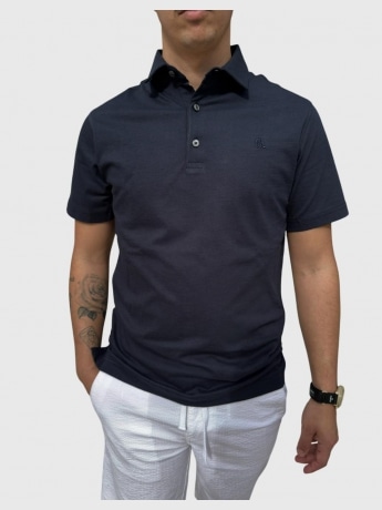 Harmont&blaine polo blu navy uomo in cotone mini logo sul petto