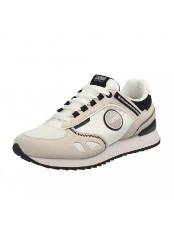 Colmar scarpe bianche uomo in tessuto e camoscio logo sul lato