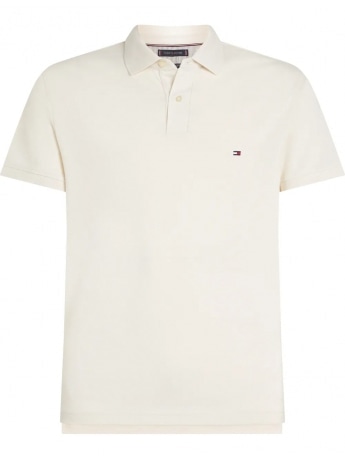 Tommy Hilfiger polo avorio uomo in piquet di cotone mini logo sul petto