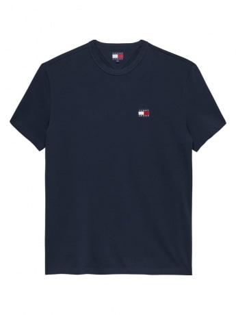 Tommy Jeans tshirt blu navy uomo in cotone patch logo sul petto