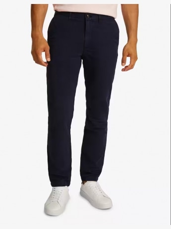 Tommy Hilfiger pantalone blu navy uomo in chino mini logo sul retro