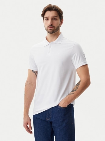 Calvin Klein polo bianca uomo in cotone micro logo sul petto