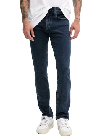 Tommy Jeans pantalone in denim scuro uomo slim patch logo sul retro