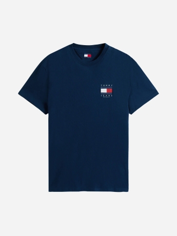 Tommy Jeans tshirt blu navy uomo in cotone maxi stampa logo sul retro