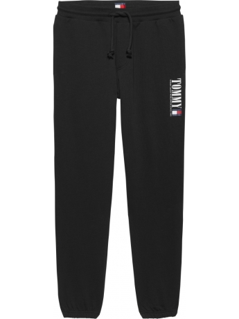 Tommy Jeans pantalone di tuta nero uomo in cotone slim logo sul lato
