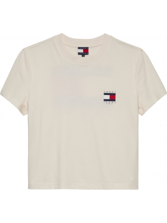 Tommy Jeans tshirt bianca donna in cotone maxi logo sul retro