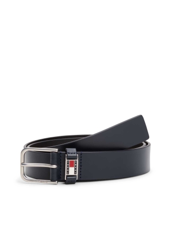 Tommy Jeans cintura blu navy uomo in ecopelle logo sul davanti