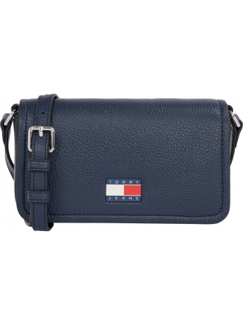 Tommy Jeans borsa blu navy donna in ecopelle con tracolla logo sul davanti