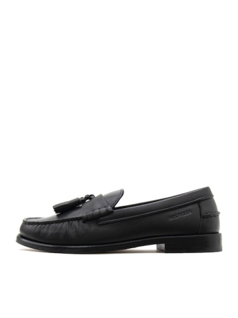 Tommy Hilfiger mocassino nero uomo in pelle nappa sul davanti logo sul lato
