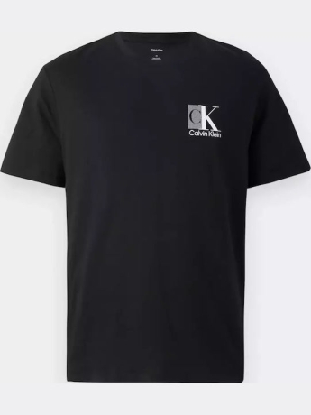 Calvin Klein tshirt nera uomo in cotone maxi stampa logo sul retro