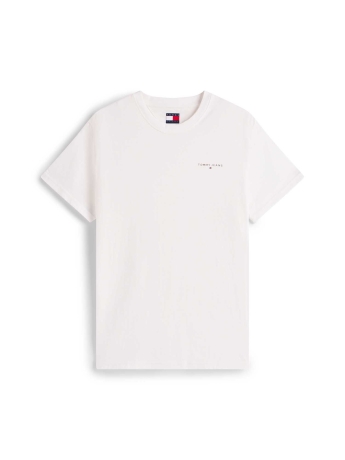 Tommy Jeans tshirt bianca uomo in cotone mini logo sul petto
