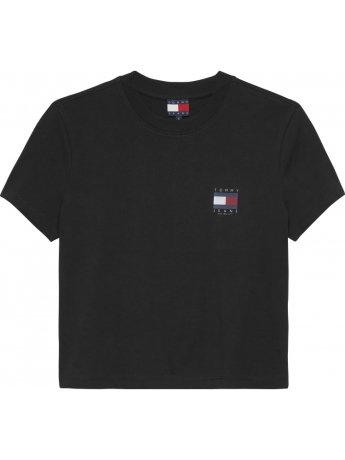 Tommy Jeans tshirt nera donna in cotone maxi logo sul retro