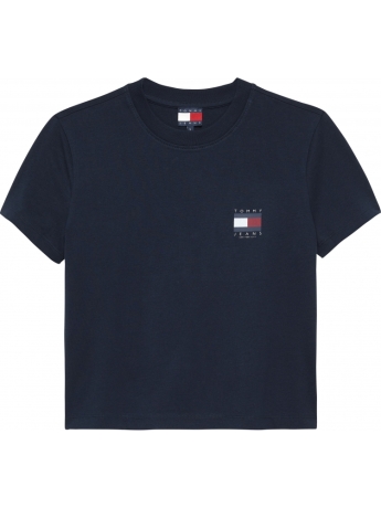 Tommy Jeans tshirt blu navy donna in cotone maxi logo sul retro