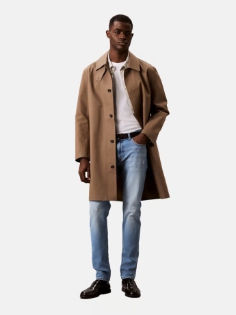 Calvin Klein pantalone in denim chiaro uomo slim fit patch logo sul retro