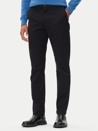Calvin Klein pantalone nero uomo chino in cotone micro logo sul retro