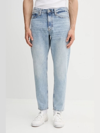 Tommy Jeans pantalone in denim chiaro uomo patch logo sul retro