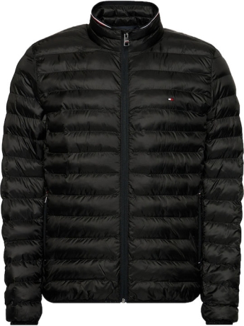 Tommy Hilfiger giubbotto nero uomo imbottito mini logo sul petto