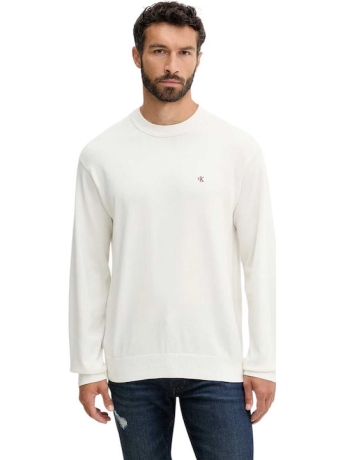 Calvin Klein maglia bianca uomo in cotone mini logo sul petto