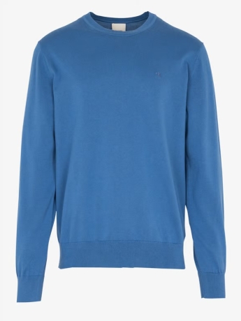 Calvin Klein maglia azzurra uomo in cotone mini logo sul petto