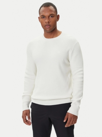 Calvin Klein maglia bianca uomo in cotone mini logo sul petto